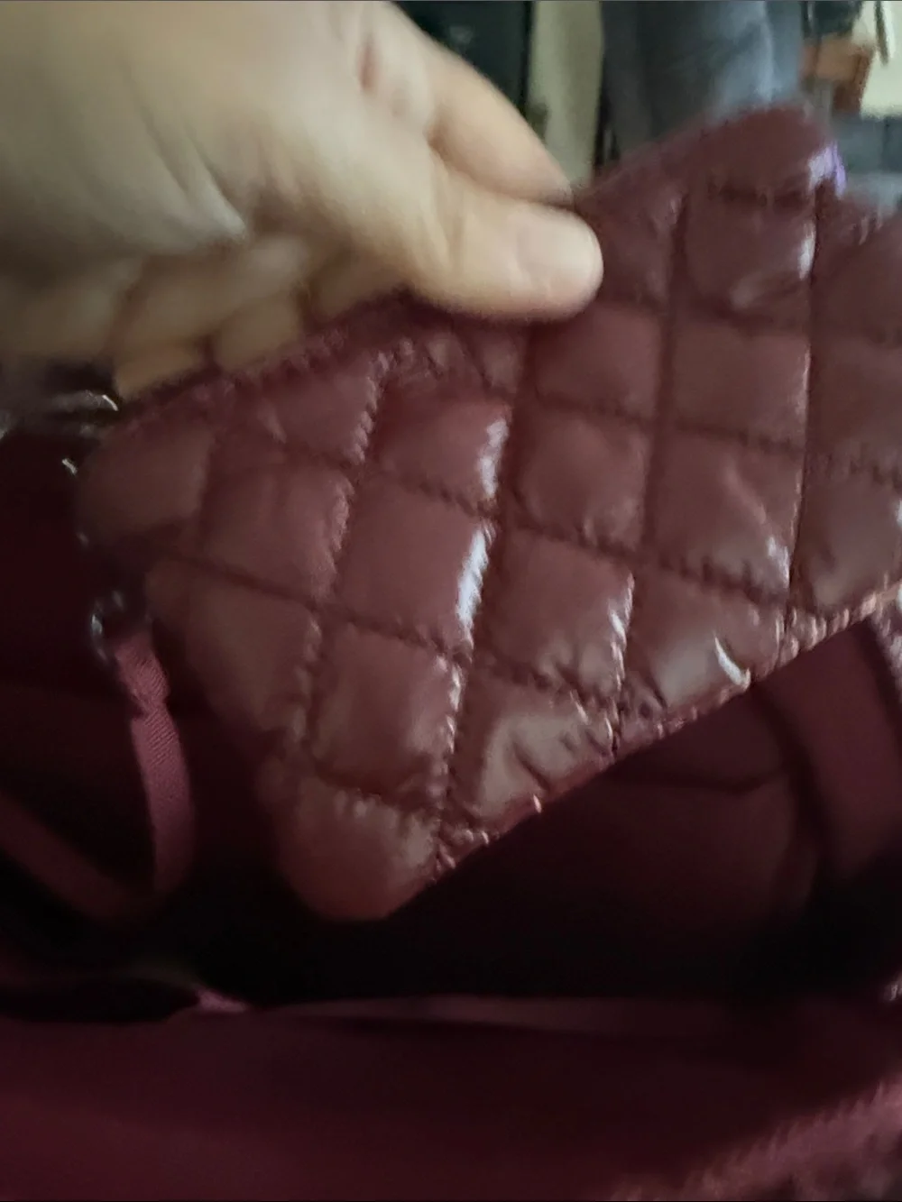Heartlove Quilted Burgundy Backpack